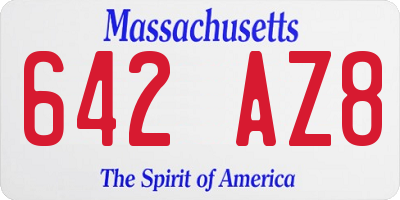 MA license plate 642AZ8