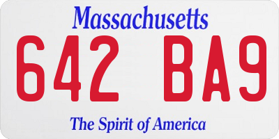 MA license plate 642BA9