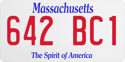 MA license plate 642BC1