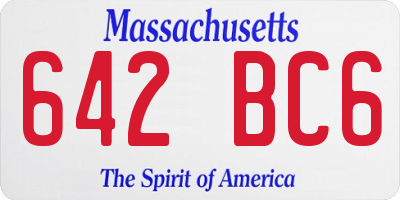 MA license plate 642BC6