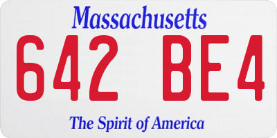 MA license plate 642BE4