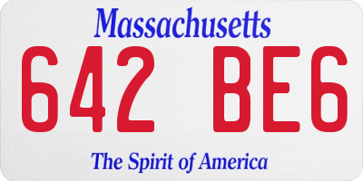 MA license plate 642BE6