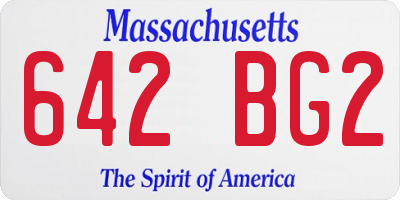 MA license plate 642BG2