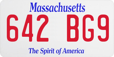 MA license plate 642BG9