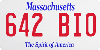 MA license plate 642BI0