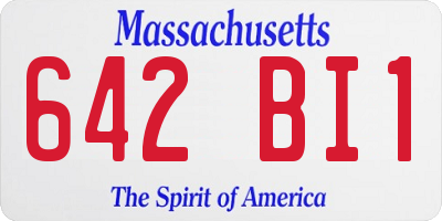 MA license plate 642BI1