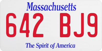 MA license plate 642BJ9