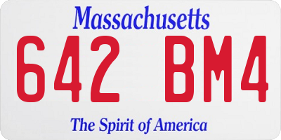 MA license plate 642BM4