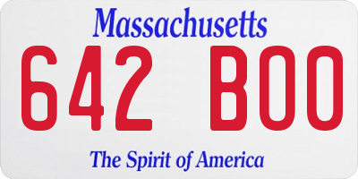 MA license plate 642BO0