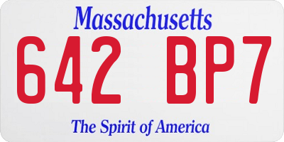 MA license plate 642BP7