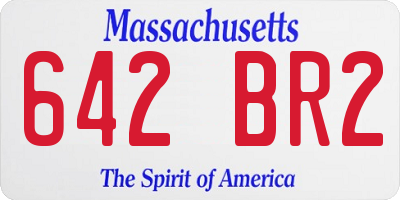 MA license plate 642BR2
