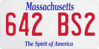 MA license plate 642BS2