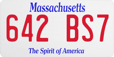 MA license plate 642BS7