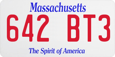 MA license plate 642BT3