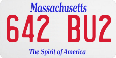 MA license plate 642BU2