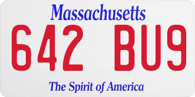 MA license plate 642BU9