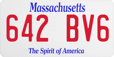 MA license plate 642BV6
