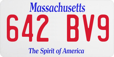 MA license plate 642BV9