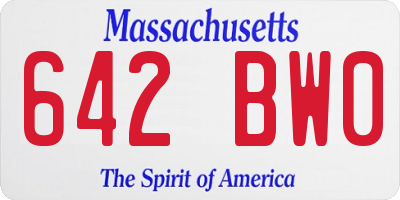 MA license plate 642BW0