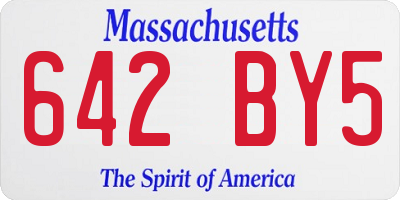 MA license plate 642BY5