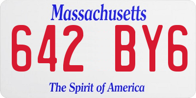 MA license plate 642BY6