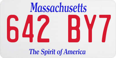 MA license plate 642BY7