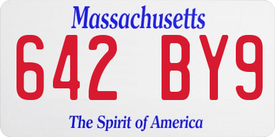 MA license plate 642BY9