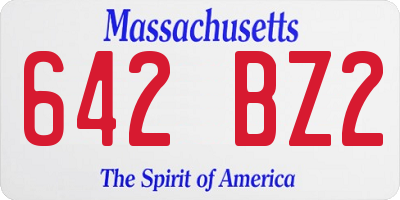 MA license plate 642BZ2