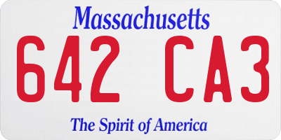 MA license plate 642CA3