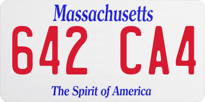 MA license plate 642CA4