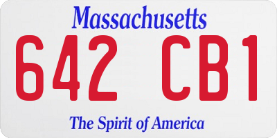 MA license plate 642CB1