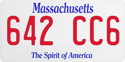MA license plate 642CC6