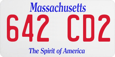 MA license plate 642CD2