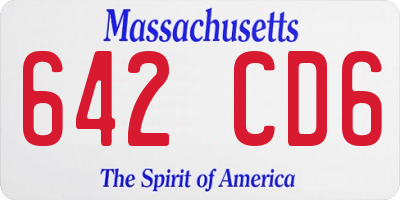 MA license plate 642CD6