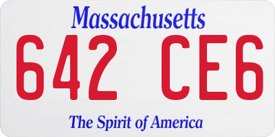 MA license plate 642CE6
