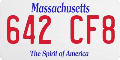 MA license plate 642CF8