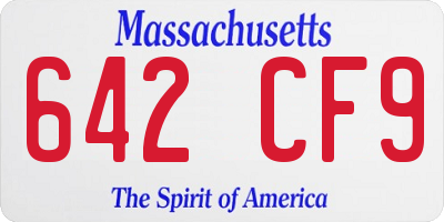 MA license plate 642CF9