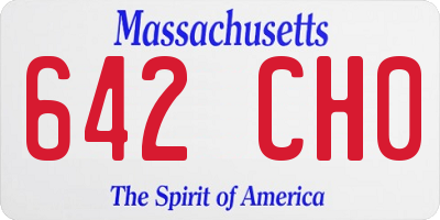 MA license plate 642CH0