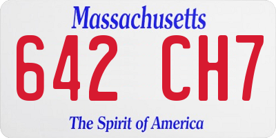 MA license plate 642CH7