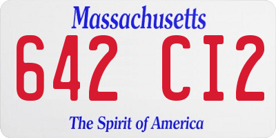 MA license plate 642CI2