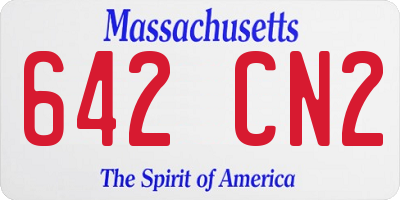 MA license plate 642CN2