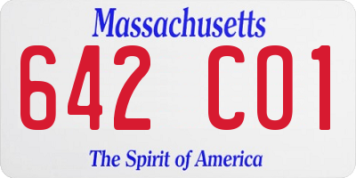 MA license plate 642CO1