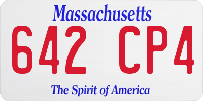 MA license plate 642CP4