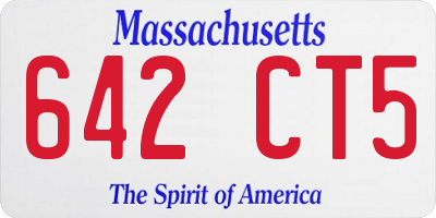 MA license plate 642CT5