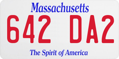 MA license plate 642DA2