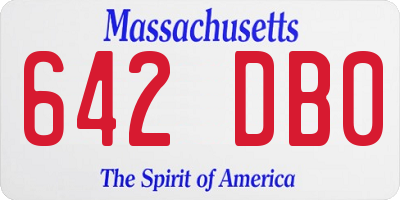 MA license plate 642DB0