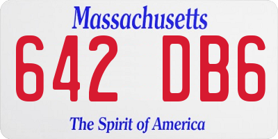 MA license plate 642DB6