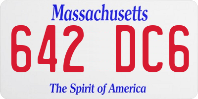 MA license plate 642DC6