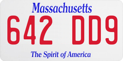 MA license plate 642DD9