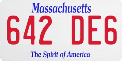 MA license plate 642DE6
